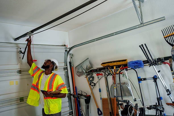Professional Garage Door Panel Replacement technician working in Llano Grande, TX
